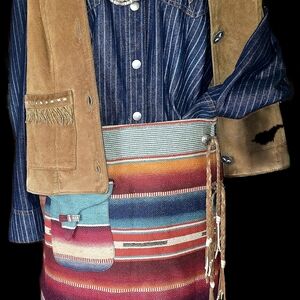 Ralph Lauren Woven Serape Wrap Skirt